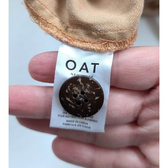 Oat New York Women's Utility Jumpsuit Cropped Leg Romper Size Small Tan - Picture 6 of 13